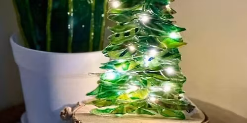 Fused Glass Lighted Spruce Tree