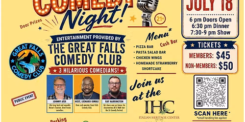 Comedy Night at The Italian Heritage Center