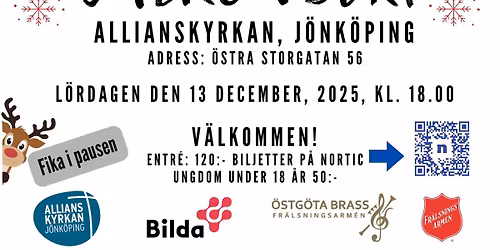 Julkonsert med Östgöta brass och Allianskyrkans musikkår