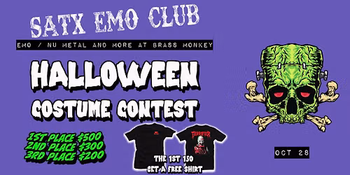 SATX EMO CLUB: Halloween Costume Party - FREE SHIRT GIVEAWAY