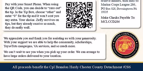 Annual Chicken BBQ - Cpl Brandon Hardy Chester County Detachment 286 Downingtown