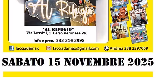 Faccia da Max-Tributo 883&Pezzali@Pub Al Rifugio  Cerro Veronese VR