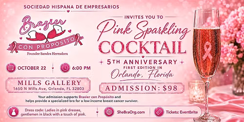 Brasier con Prop\u00f3sito + Pink Sparkling Cocktail + 5th Anniversary.