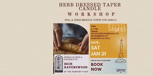 Herb-Dressed Taper Candle Workshop