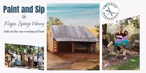 Paint and Sip Magpie Springs Winery "Old Stables" Willunga Hill