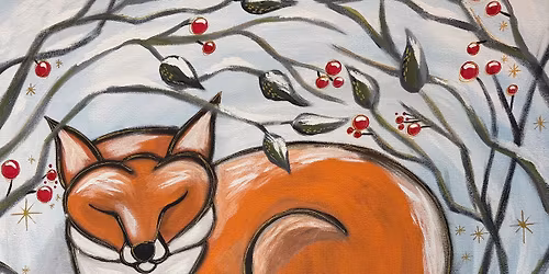 Paint Night for Adults @ the Boathouse Cafe, Kemptville_SLEEPING FOX \ud83e\udd8a \ud83c\udf44