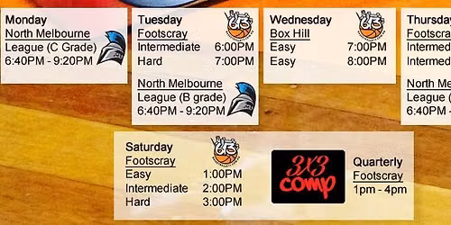 Blitz Social Comp on Thursday at 8:20pm located in North Melbourne