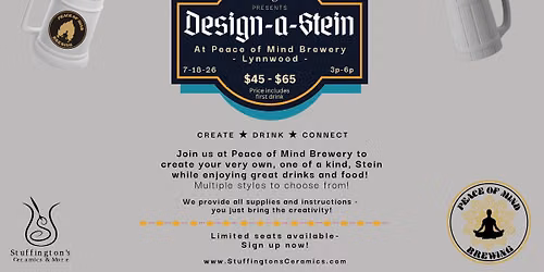 Design a Stein at Piece of Mind Brewing!!!
