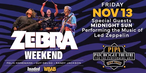 Zebra: 50th Anniversary Tour With special guests Midnight Sun
