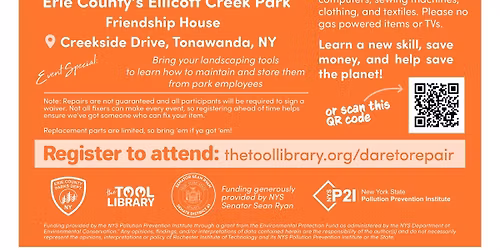 Dare to Repair Cafe - November 2025 @ Erie County's Ellicott Creek Park - Friendship House