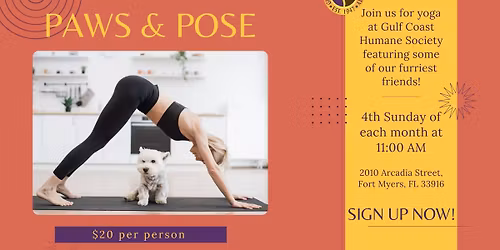 Paws and Pose - Monthly Yoga with Shelter Pets!