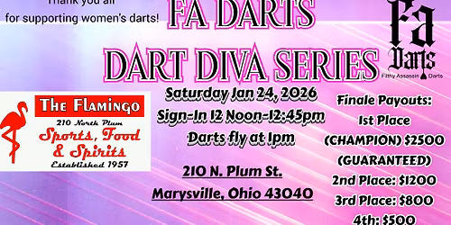 FA DARTS DART DIVA SERIES ALL CRICKET WOMEN'S SINGLES TOURNAMENT