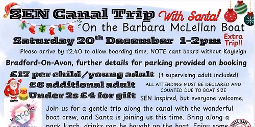 SEN Canal Trip with Santa! #2 *FULLY BOOKED*