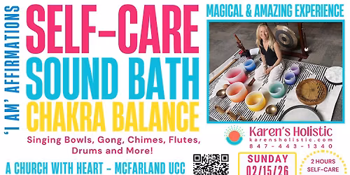 McFarland\/Madison Sound Bath, Chakra Balance, "I Am" Affirmations. Relax. Rejuvenate. Release.