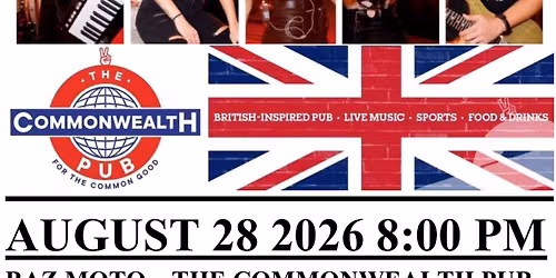 BAZ MOTO THE COMMONWEALTH PUB BEND OREGON AUGUST 28 2026 8:00 PM