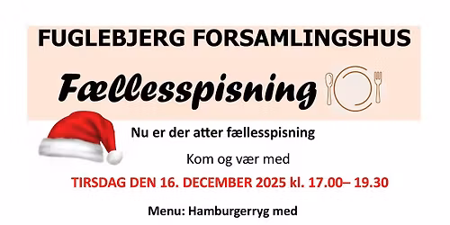 F\u00e6llesspisning med julehygge og pakkeleg