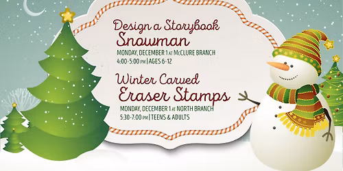 Winter Carved Eraser Stamps 