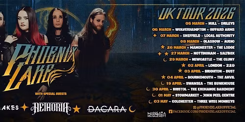 Phoenix Lake UK Tour plus support from Dividium & Sans Solis
