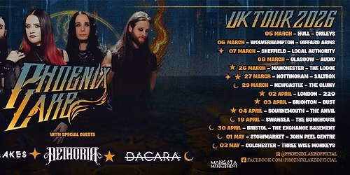 Phoenix Lake UK Tour plus support from Dividium & Sans Solis