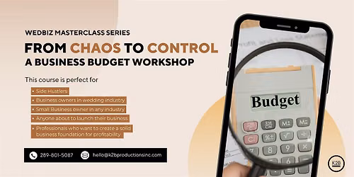 Wedbiz Masterclass Series:A Wedding  Business Budget Workshop