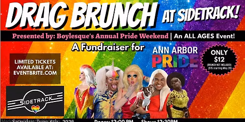 Boylesque's Drag Brunch at Sidetrack for Ann Arbor Pride