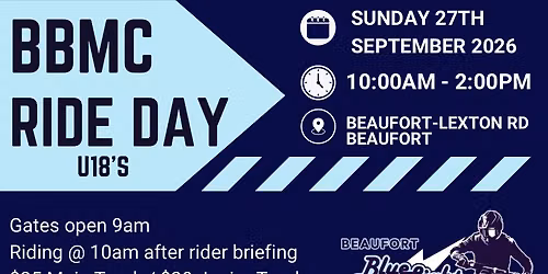 27th September 2026 Ride Day