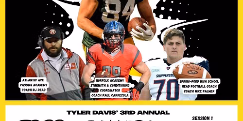 Tyler Davis\u2019 3rd Annual FREE Ballers & Bookworms Youth Football Camp