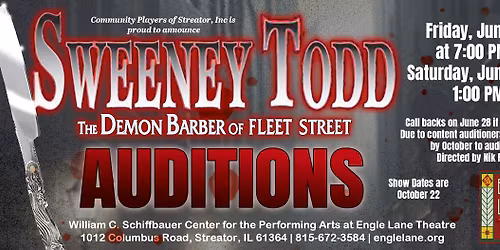 Sweeney Todd Auditions at Engle Lane