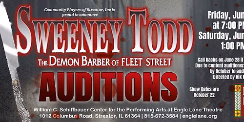 Sweeney Todd Auditions at Engle Lane
