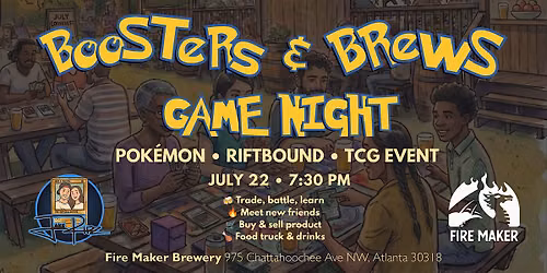 Boosters & Brews - Play, Trade, Buy and Sell - Pok\u00e9mon & Riftbound JULY!