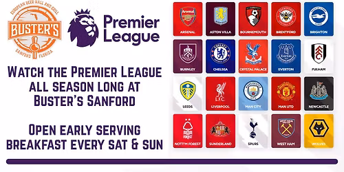 Premier League Soccer - Watch Live at Buster's Sanford