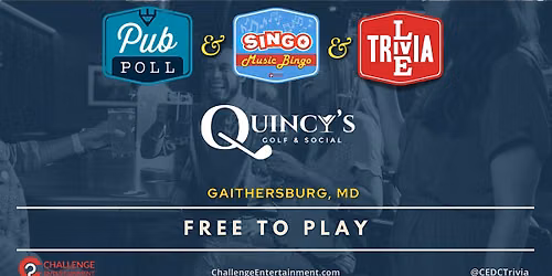 Weekly Alternating Game Nights at Quincy's Golf & Social - Gaithersburg, MD
