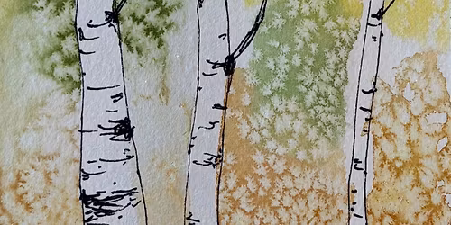 Beginner Watercolor Art Class: Colorado Aspens & Pine Trees