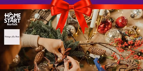 Christmas Wreath Making Workshop with Vintage Rose Flowers