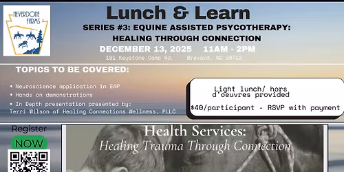 Lunch & Learn Series #3: Equine Assisted Psychotherapy: Healing Through Connection