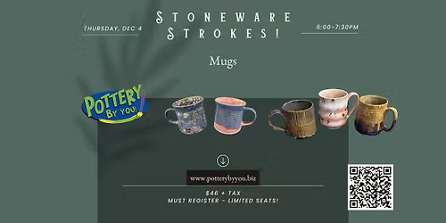 Stoneware Strokes! Mugs at Pottery By You!