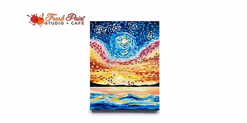 Paint Night - Van Gogh Inspired: Dancing Sunset Acrylic Paint