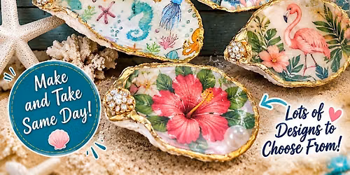 Decoupage & UV Resin Shell Trinket Dishes (3)