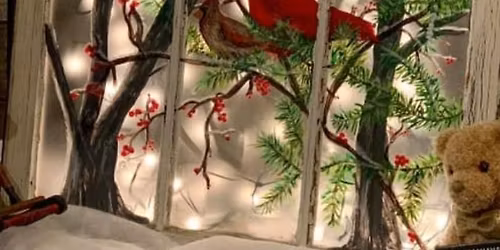 Cardinal window painting