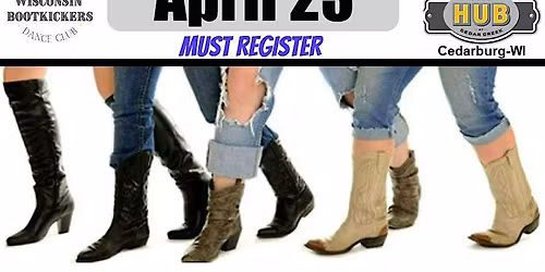 Line Dance Lessons Beginners & Experienced Thursday April 23 - Cedarburg