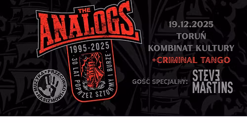 Toru\u0144 19.12.2025: THE ANALOGS- Criminal Tango- Steve Martins- Kombinat Kultury
