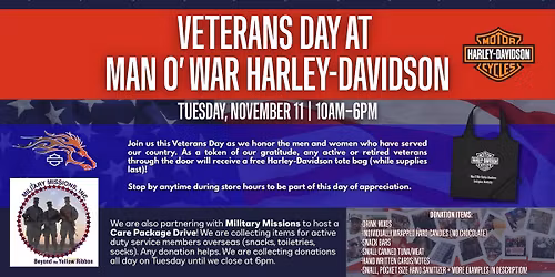 Veterans Appreciation Day & Care Package Drive