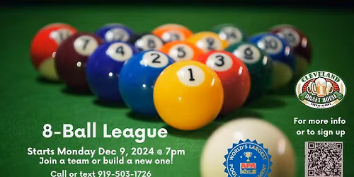APA Pool League Night with Cleveland Draft House Fuquay