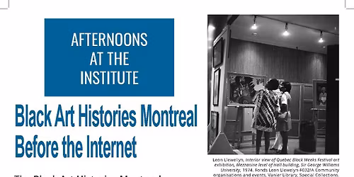 Afternoons at the Institute - Black Art Histories Montreal