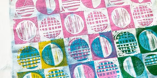 Block printed textiles workshop with carved rubber blocks & neoprene stamps