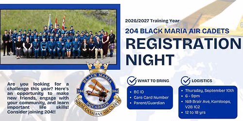 204 Black Maria Air Cadet Registration Night