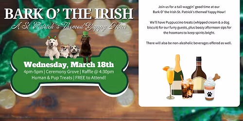 Bark O' the Irish: A St. Patrick's Themed Yappy Hour