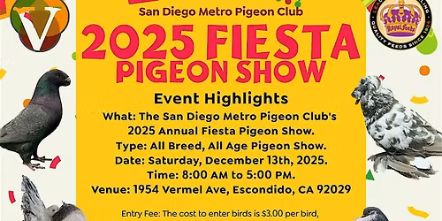 Fiesta Pigeon Show by San Diego Metro Pigeon Club