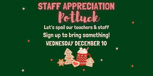 December Staff Appreciation Potluck