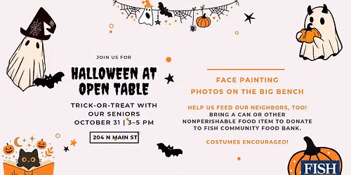 Trick or Treat with our Seniors at Open Table!